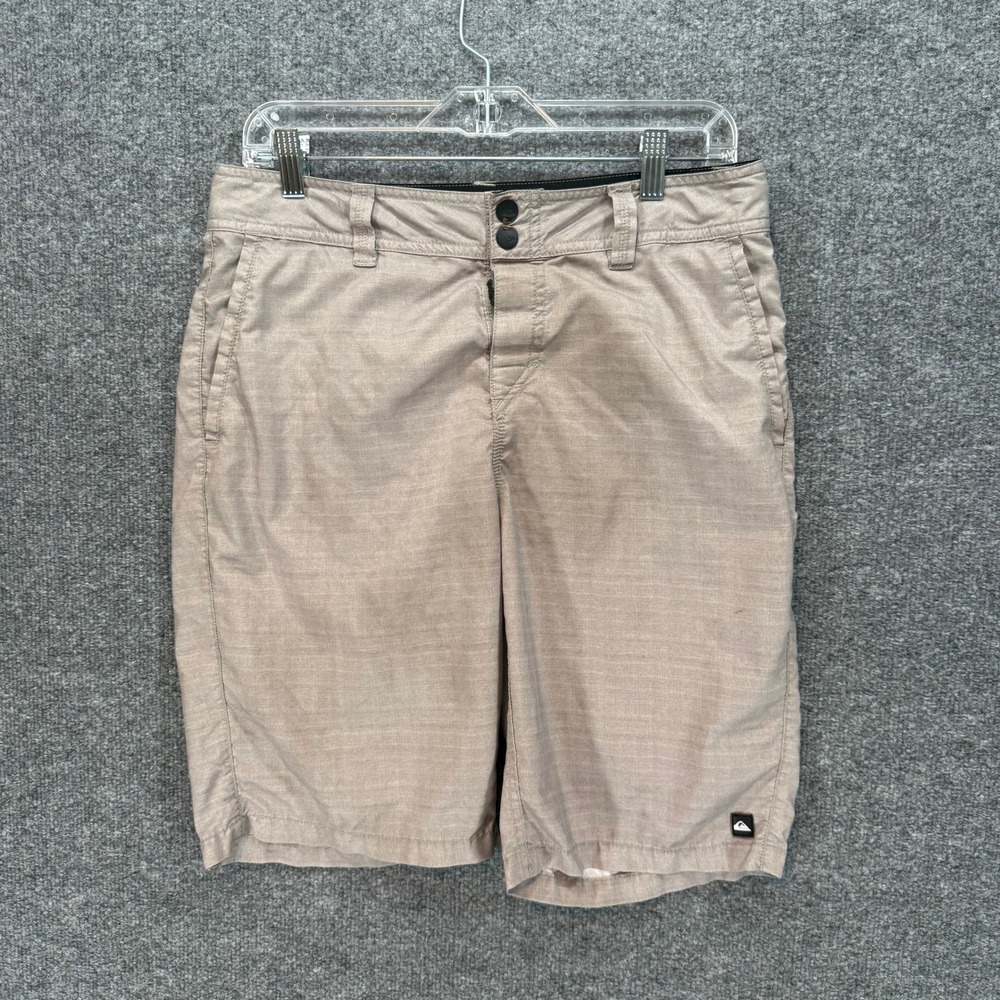 Quiksilver Hybrid Shorts Mens 33 Tan Amphibian Heathered Surf Walk Shorts Swim